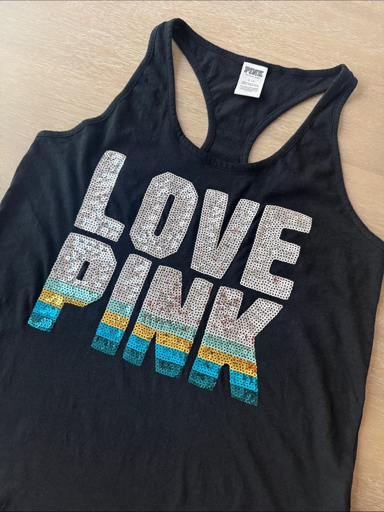 PINK Victoria's Secret Tops - VS PINK Sequin Logo Tank | L